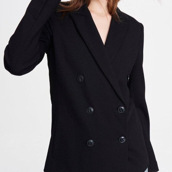 Rag & Bone Timeless Black Double-Breasted "Nyx" Blazer - Picture 1 of 7